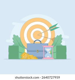 Money management concept, financial freedom goals. personal spending plan. budget strategy. budget management. Flat design vector illustration on background.