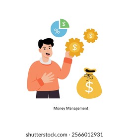 Money Management  concept vector illustration. Inflation isolated On white Background.          