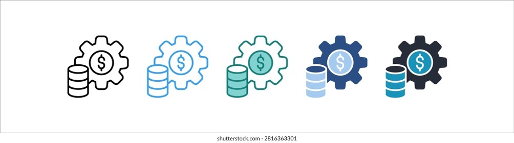 Money Management Icon In Different Style Vector