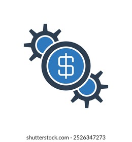 Money Management icon - Dollar with settings icon