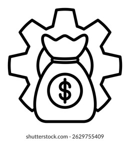 Elemento de icono de gestión de dinero para el diseño
