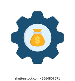 Icono de gestión de dinero Ilustración vectorial plana