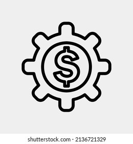 Money management icon in line style about currency, use for website mobile app presentation