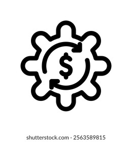 Money Management Icon Line Style Design Finance Vector Illustration