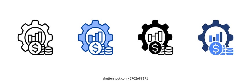 Conjunto de iconos de administración de dinero colección de estilo múltiple