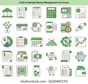 Money Management Icon Set Vector