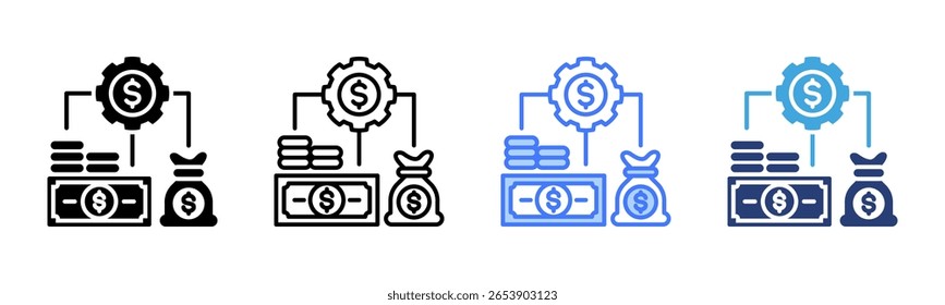 Money Management icon sheet multiple style collection