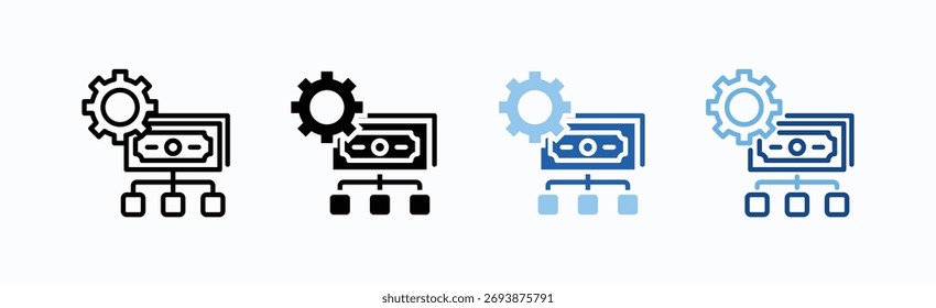 Money Management Icon Sheet Multiple Style Collection Isolated Vector