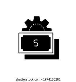 money management icon vector illustration. money management icon black style design. isolated on white background