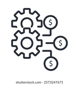 money management icon. vector.Editable stroke.linear style sign for use web design,logo.Symbol illustration.