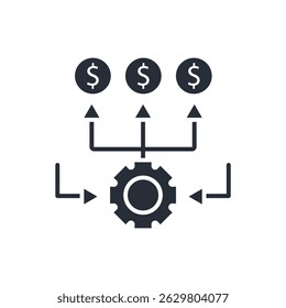 money management icon. vector.Editable stroke.linear style sign for use web design,logo.Symbol illustration.