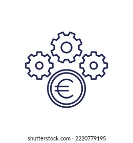 money management line icon with euro