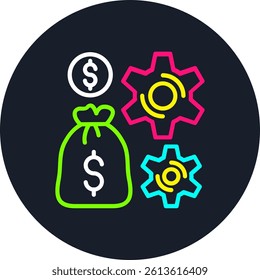 Money Management Line Multi Colour Circle