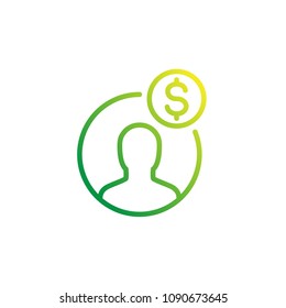 money management, linear icon