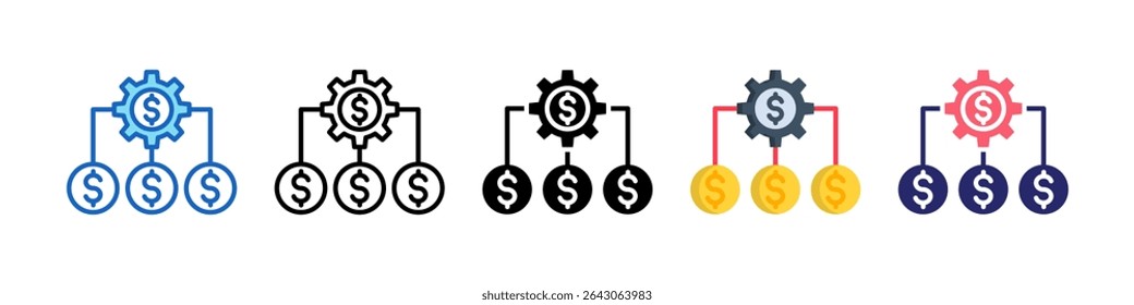 Money Management Multiple Style Icon Set Collection.