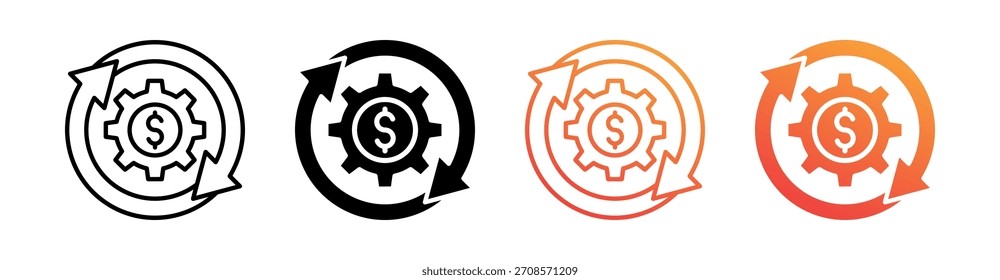 Money Management Multiple Style Icon Set Collection