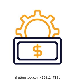 Icono de Vector en negrita de contorno de gestión de dinero que se puede modificar o editar fácilmente 
