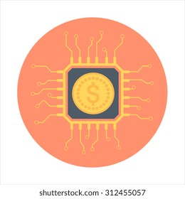 Money management theme, flat style, colorful, vector icon for info graphics, websites, mobile and print media.