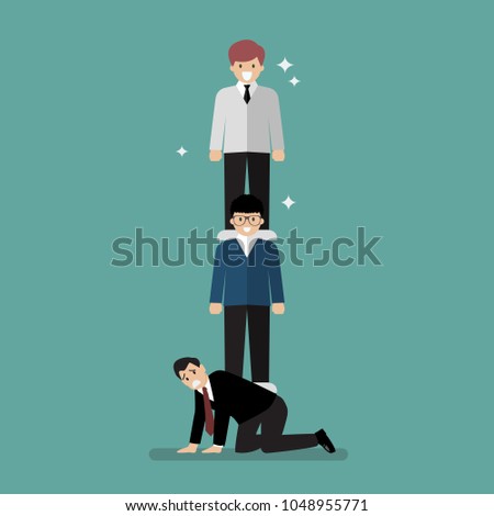 Money management of three social class. Vector illustration