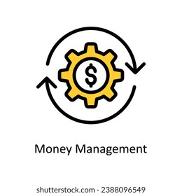 Money Management Vektorgrafik Ausgefüllte Skizze Design Illustration. Symbol auf weißem Hintergrund EPS10-Datei