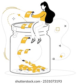 Money management vector illustration. In economic ballet, money management waltzes gracefully, leading dance financial transactions Technology conducts orchestra, and money management principles