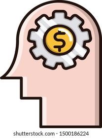 Money Management vector illustration icon filled outline