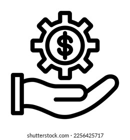 Diseño de iconos de línea de vectores de administración de dinero