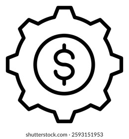 Money Management Vector Line Icon Design