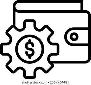 Money Management Vector Lineal Icon On White Background.