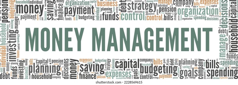 Money Management word cloud conceptual design isolated on white background.