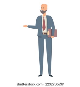 Money manager icon cartoon vector. Commercial director. Marketing data