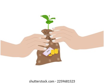 Dinero en la mano de un hombre.