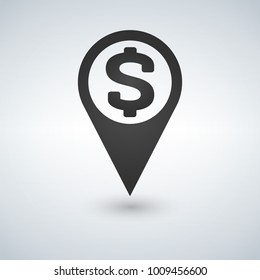 Money map location vector icon