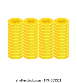 Money is a medium of exchange in the form of objects, be it coins or paper, which has an important role in business, especially trade, Stack banknotes and coins flat illustration, Money vector design.