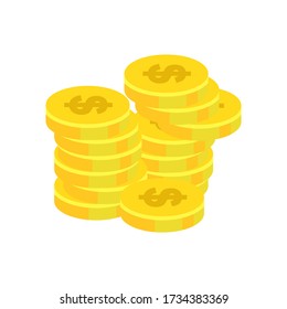 Money is a medium of exchange in the form of objects, be it coins or paper, which has an important role in business, especially trade, Stack banknotes and coins flat illustration, Money vector design.