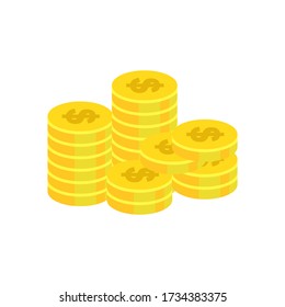 Money is a medium of exchange in the form of objects, be it coins or paper, which has an important role in business, especially trade, Stack banknotes and coins flat illustration, Money vector design.