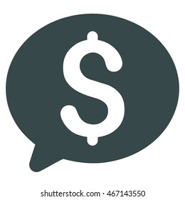 Money Message icon. Vector style is flat iconic symbol with rounded angles, soft blue color, white background.
