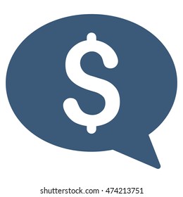 Money Message icon. Vector style is flat iconic symbol with rounded angles, blue color, white background.