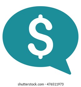 Money Message icon. Vector style is flat iconic symbol with rounded angles, soft blue color, white background.