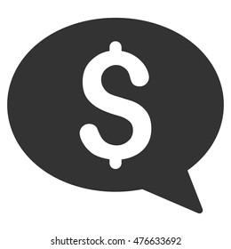 Money Message icon. Vector style is flat iconic symbol with rounded angles, gray color, white background.