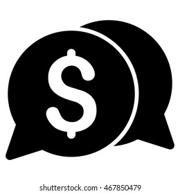 Money Messages icon. Vector style is flat iconic symbol with rounded angles, black color, white background.