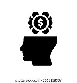 Money Mind Icon Glyph Vector Illustration