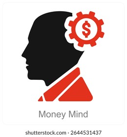 Money Mind vector icon concept design