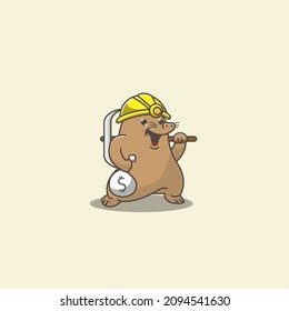 money miner mole vector illustration