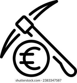 money mining line icon illustration vector