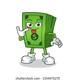 money mocking mascot vector cartoon illustration