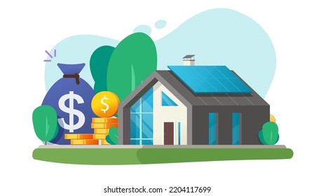 Money mortgage credit on home vector, house building tax value and expense, property real estate refinance loan, price or cost of  habitation ownership, investment fund cash to construction image