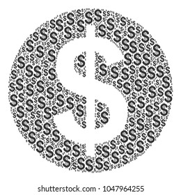Money mosaic of american dollars. Vector dollar currency icons are combined into money composition.