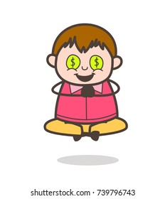 Money Mouth Face - Cute Cartoon Fat Kid Illustration