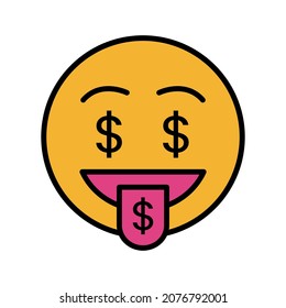 money mouth face emoji vector icon element